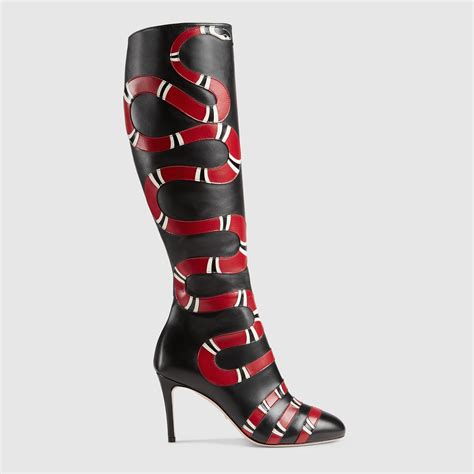 gucci over the knee red boots|Gucci boots snake bottom.